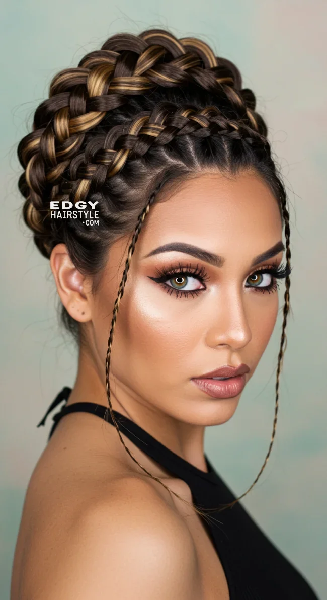 5. Braided Crown | 10 Unique Latina Hairstyles That Radiate Confidence