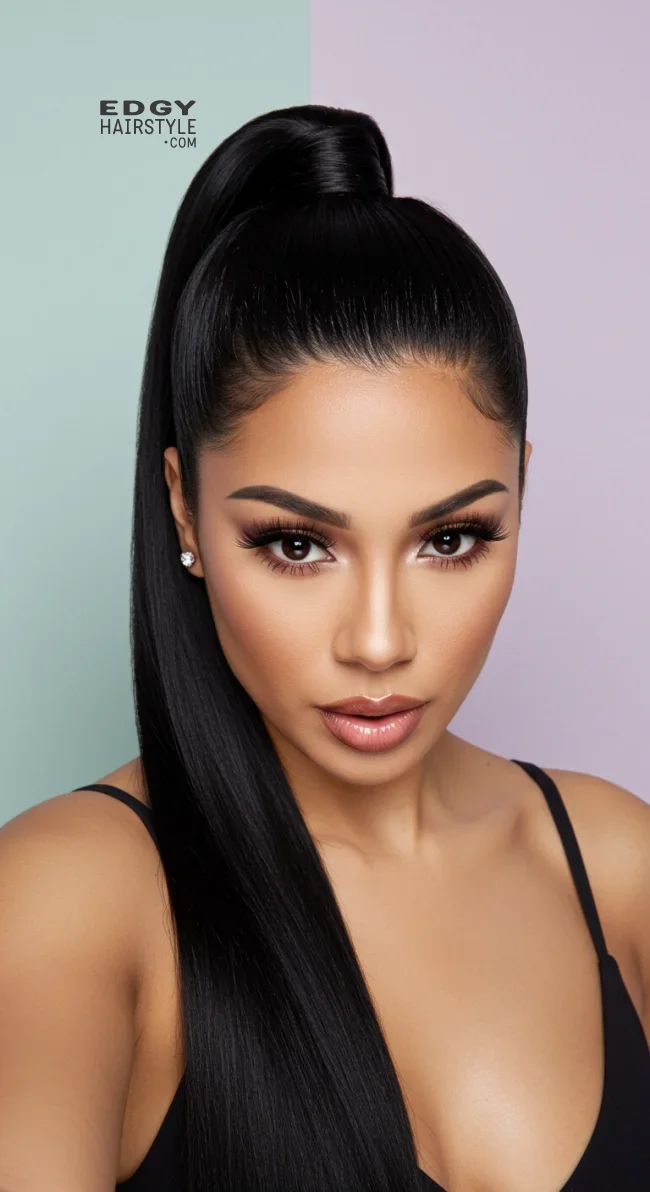 2. Sleek High Ponytail | 10 Unique Latina Hairstyles That Radiate Confidence