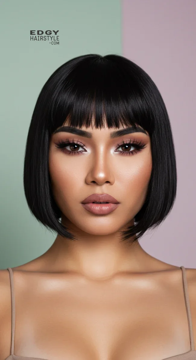 9. Shoulder-Length Blunt Cut | 10 Unique Latina Hairstyles That Radiate Confidence
