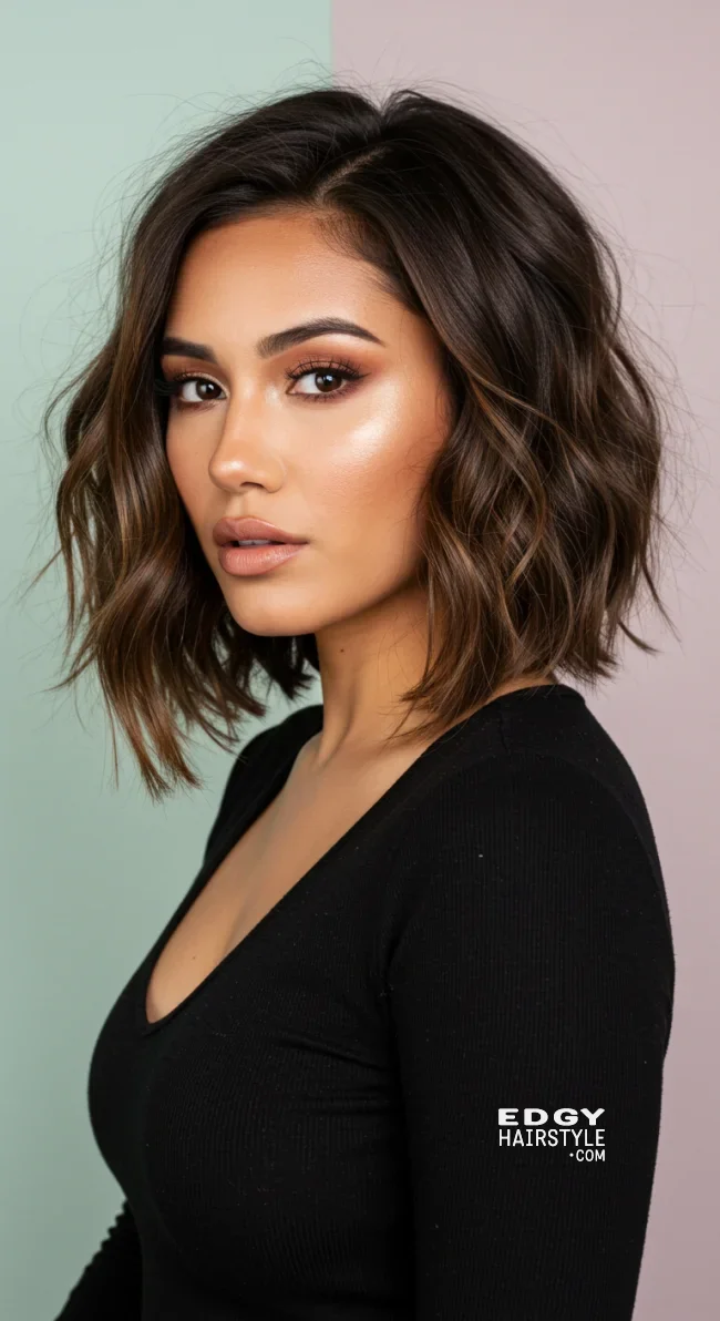 6. Textured Lob (Long Bob) | 10 Unique Latina Hairstyles That Radiate Confidence