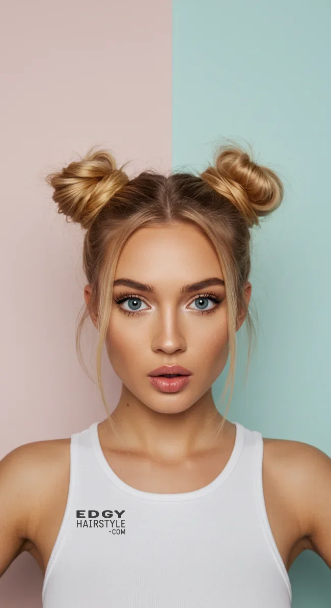 9. Double Bun | Explore Cute Bun Hairstyle Ideas For A Stylish Look!