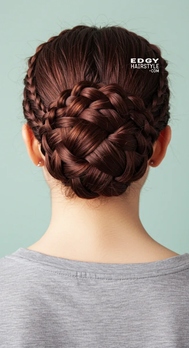 14. Braided Crown Bun | Explore Cute Bun Hairstyle Ideas For A Stylish Look!