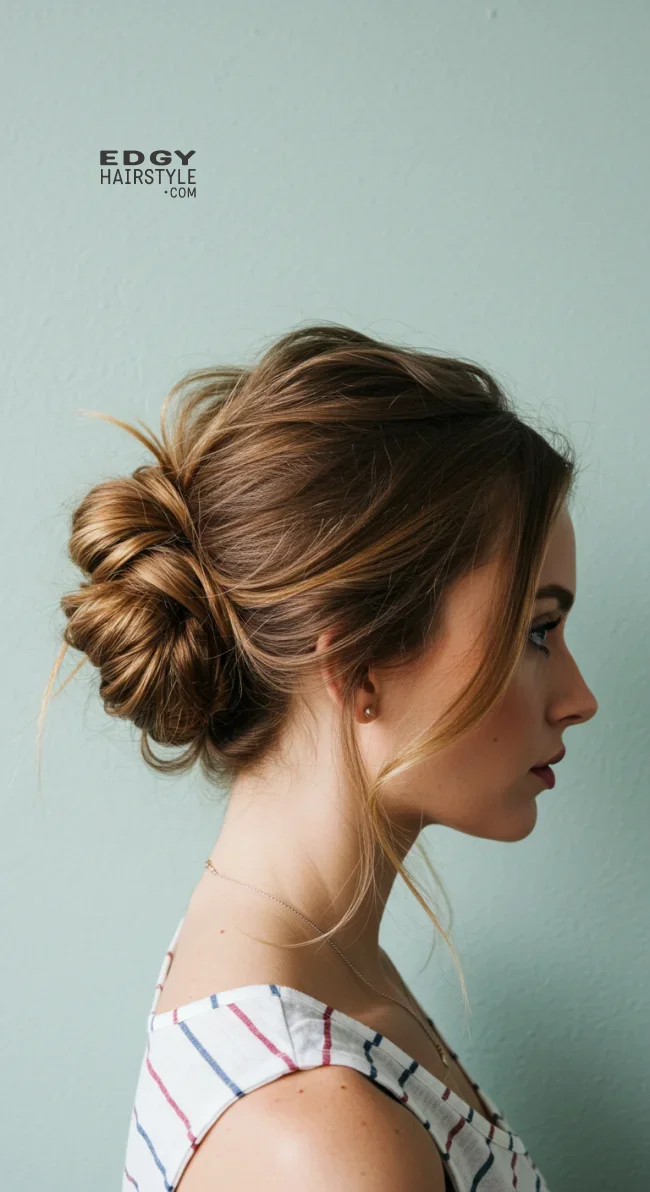 2. Messy Low Bun | Explore Cute Bun Hairstyle Ideas For A Stylish Look!
