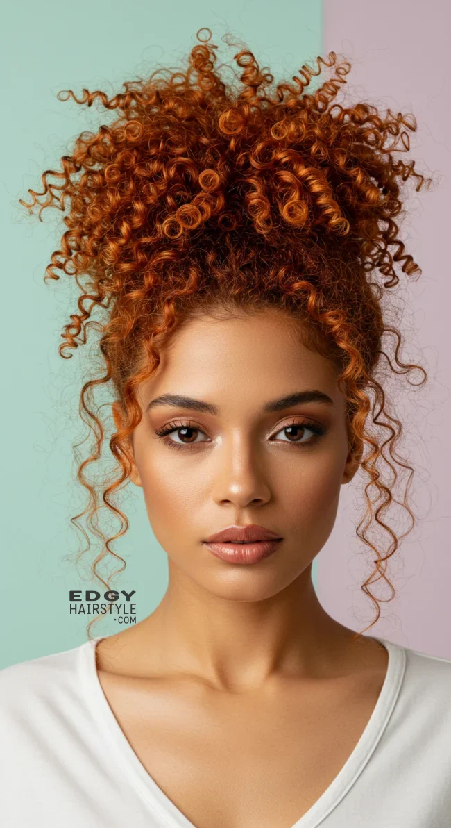 10. Curly Bun | Explore Cute Bun Hairstyle Ideas For A Stylish Look!