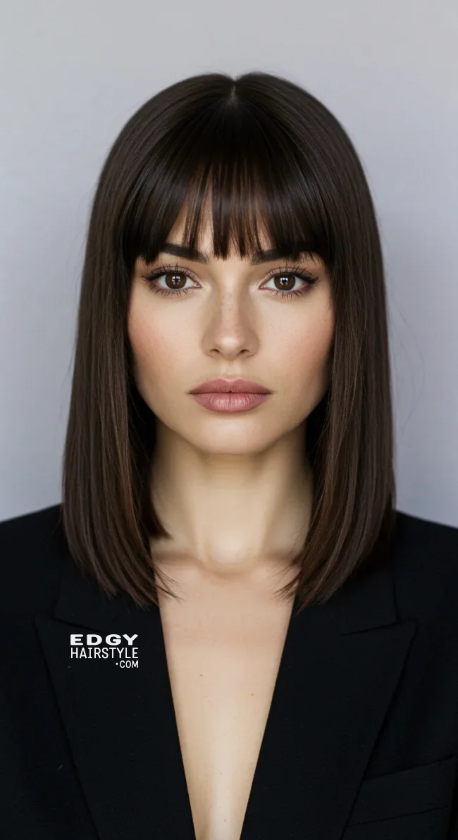 8. Blunt Bangs for Square Faces | Haircut Suggestions For Your Face Shape