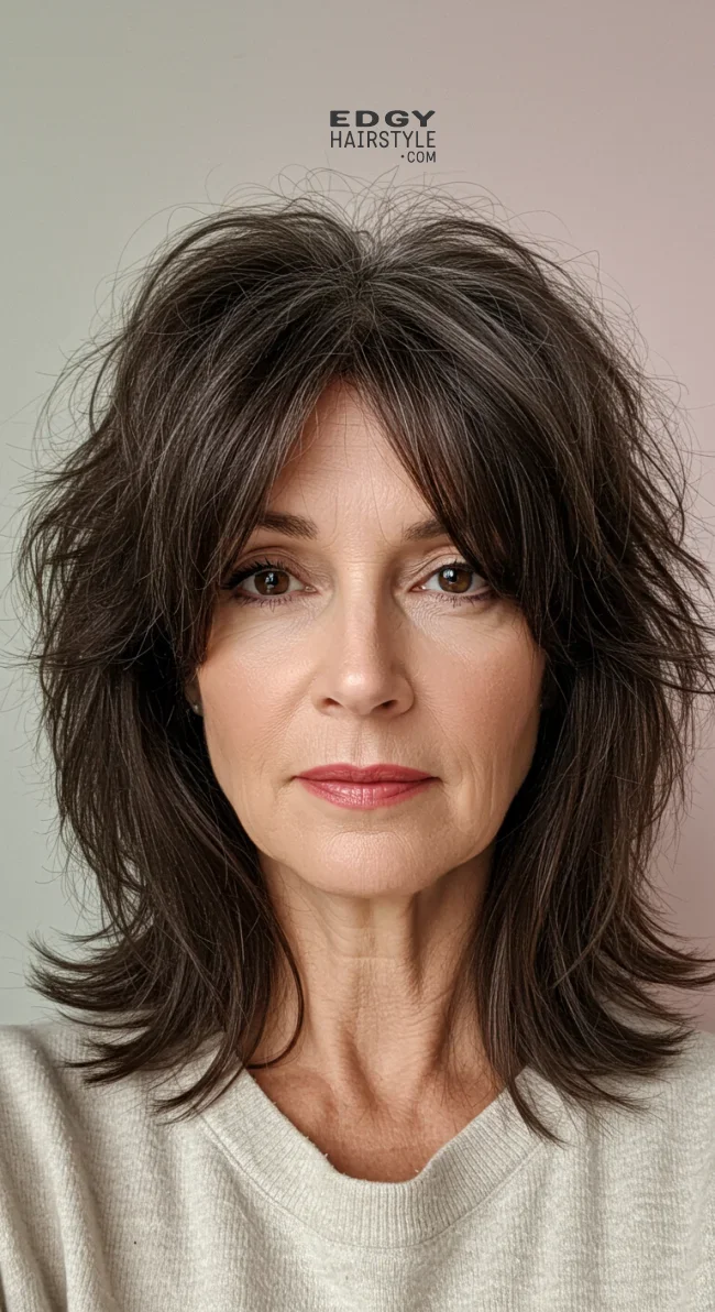 4. Shaggy Layered Cut | 15 Best Haircuts For Women Over 60