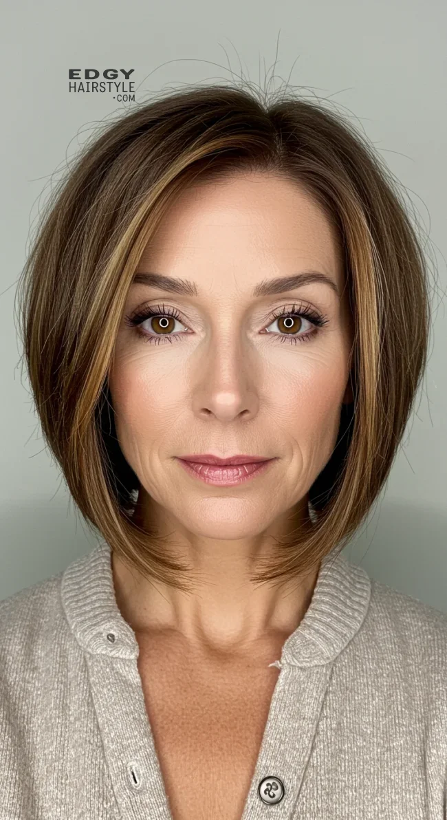 3. Shoulder-Length Bob with Side Part | 15 Best Haircuts For Women Over 60