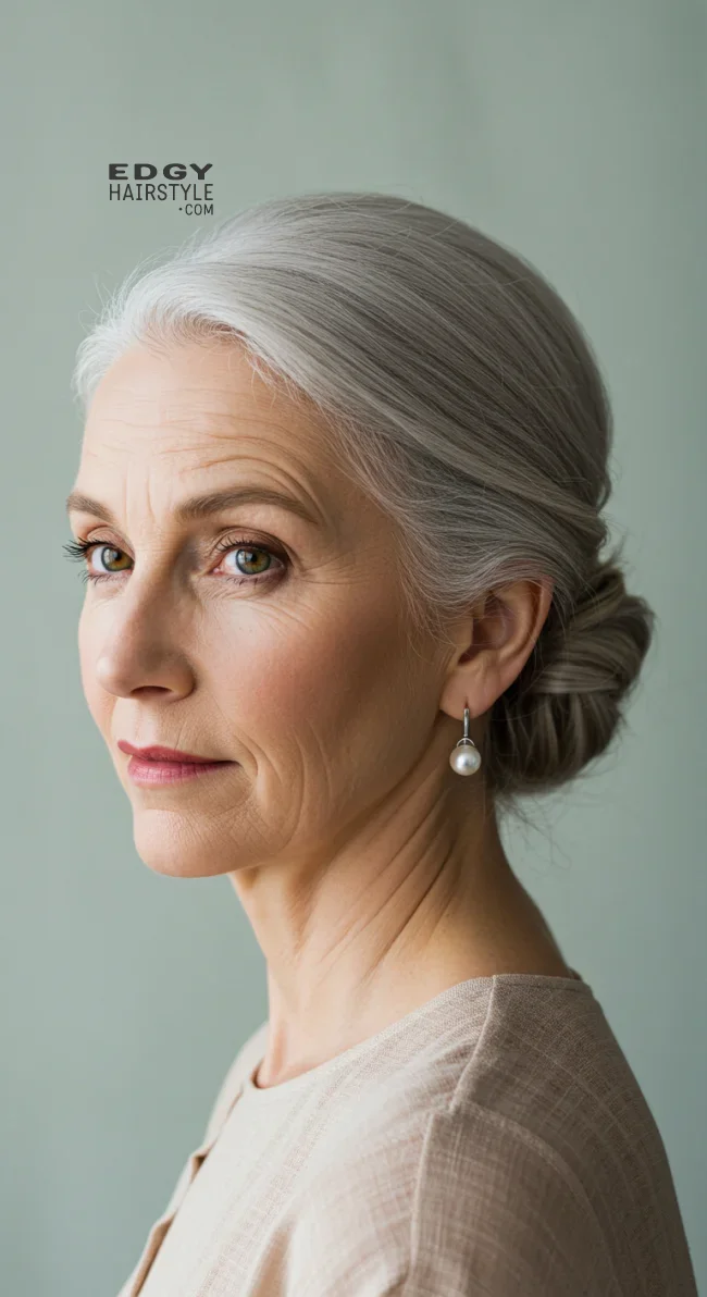 10. Elegant Chignon Updo | 15 Best Haircuts For Women Over 60