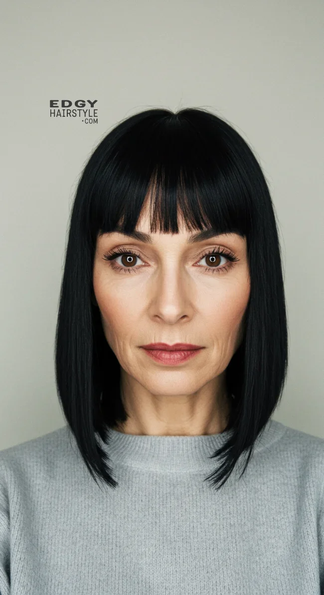 5. Blunt Cut with Fringe | 15 Best Haircuts For Women Over 60