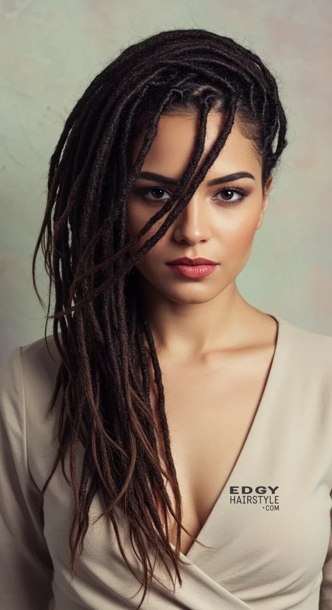 6. Side-Swept Dreadlocks | 10 Dreadlocks Hairstyles To Switch Up Your Look
