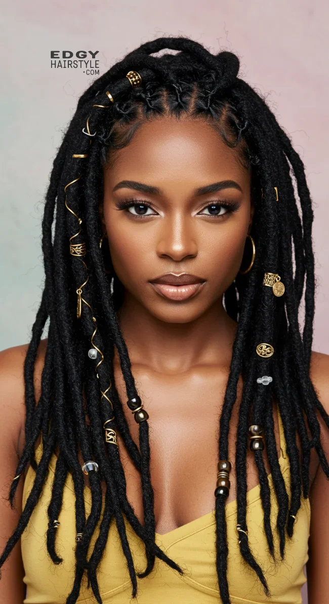 10. Dreadlocks with Beads and Accessories | 10 Dreadlocks Hairstyles To Switch Up Your Look
