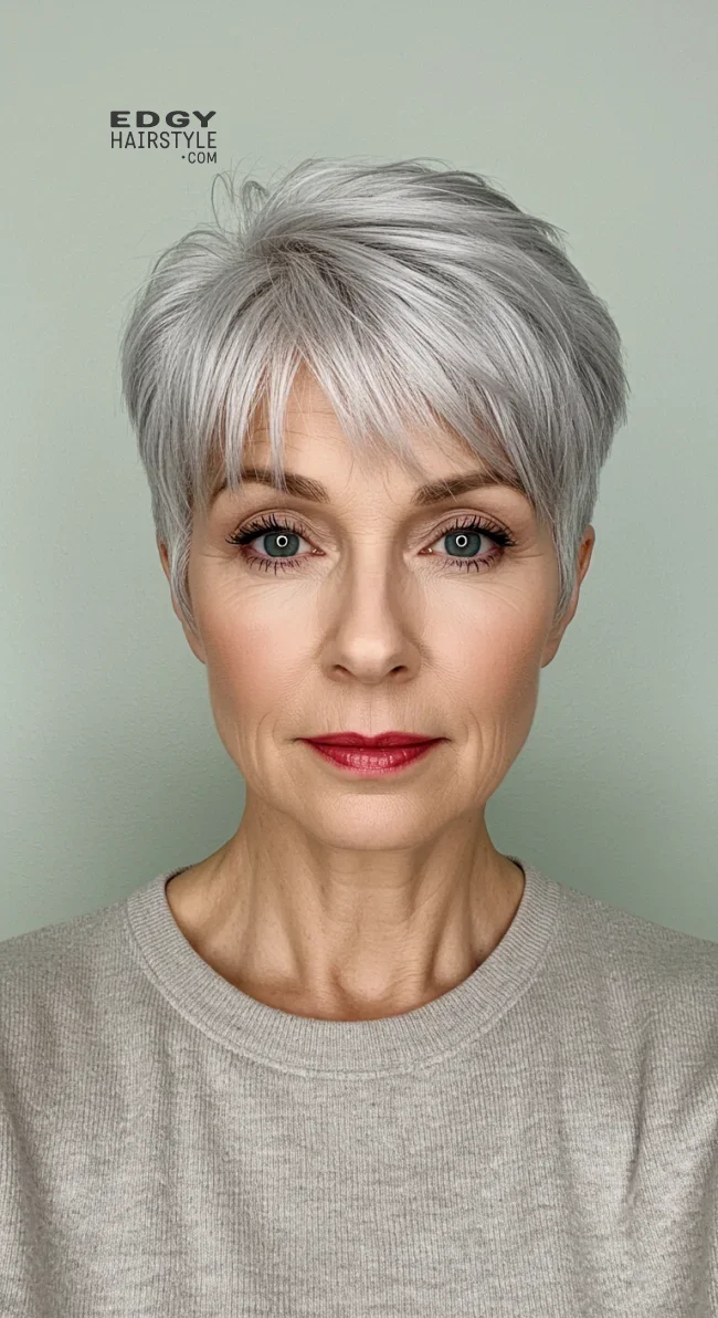 13. Short Pixie Bangs | Should A 60 Year Old Woman Wear Bangs?