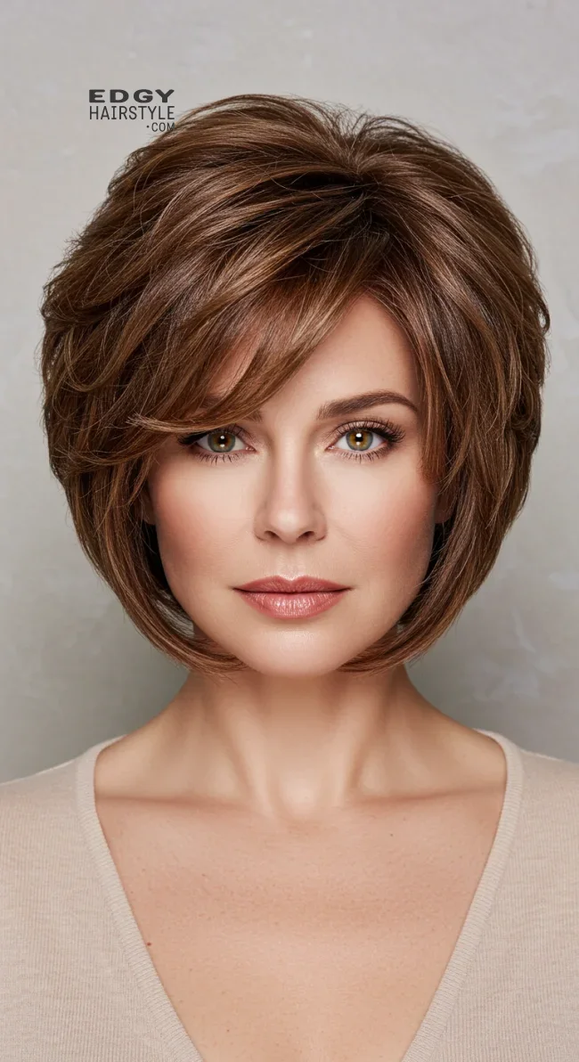 2. Layered Bob | 15 Short Hairstyles For Women Over 50 To Try