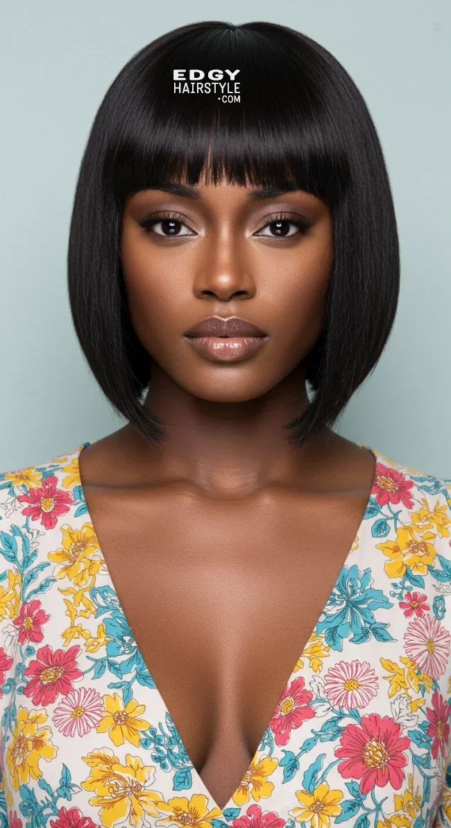 2. Blunt Bob with Middle Part | Spring Hairstyles For Short Hair: Trendy Looks