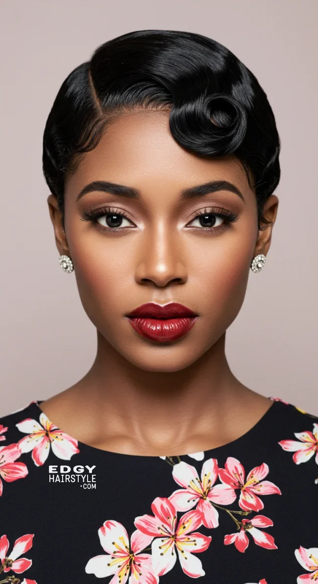 12. Retro Finger Waves | Spring Hairstyles For Short Hair: Trendy Looks