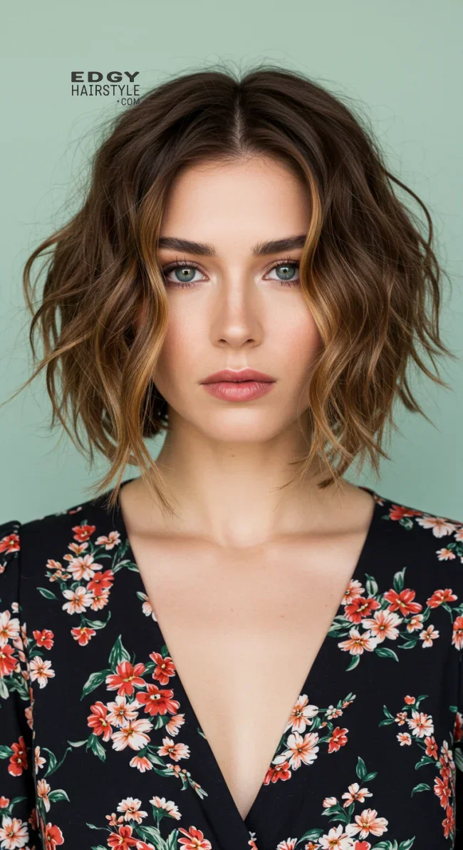 14. Wavy Bob with Highlights | Spring Hairstyles For Short Hair: Trendy Looks