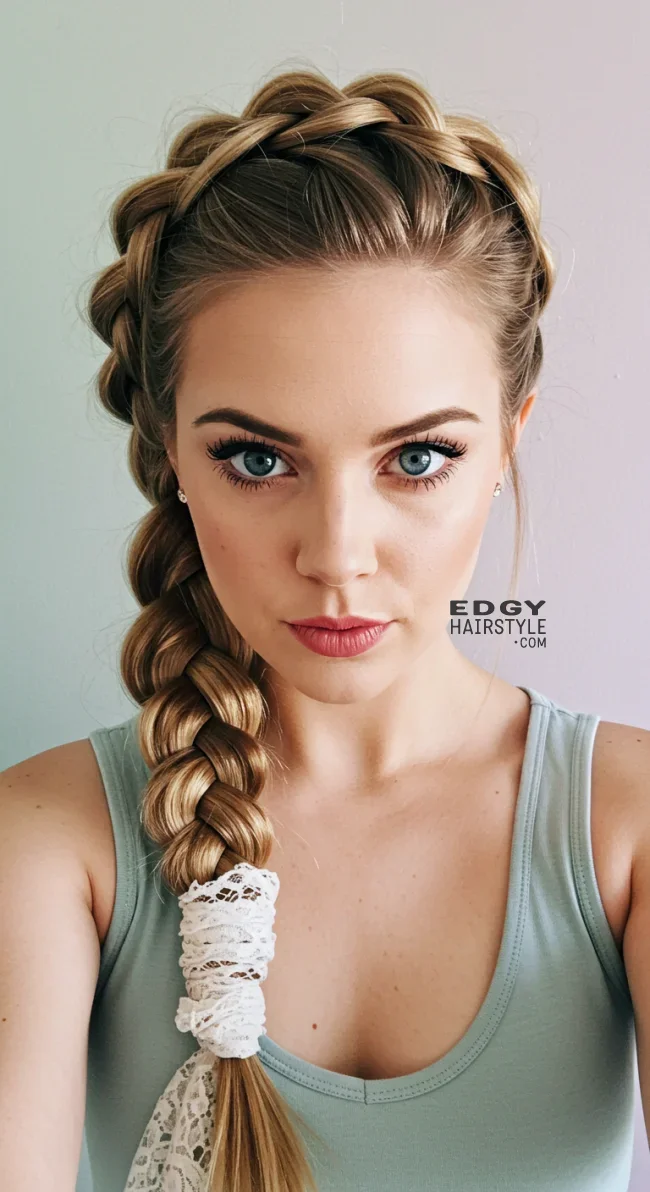 7. Bohemian Crown Braid with Scarf | 15 Hairstyle Ideas Using A Scarf - Chic And Trendy