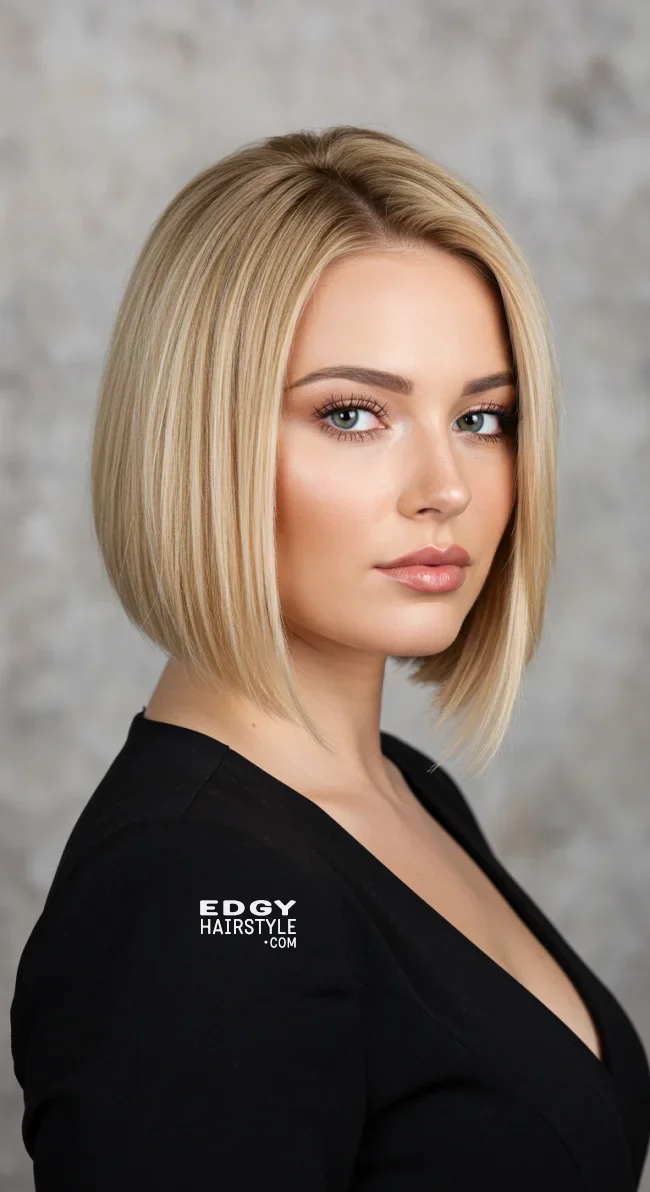 2. A-Line Bob | Flattering Haircuts For Chubby Faces And Thick Hair