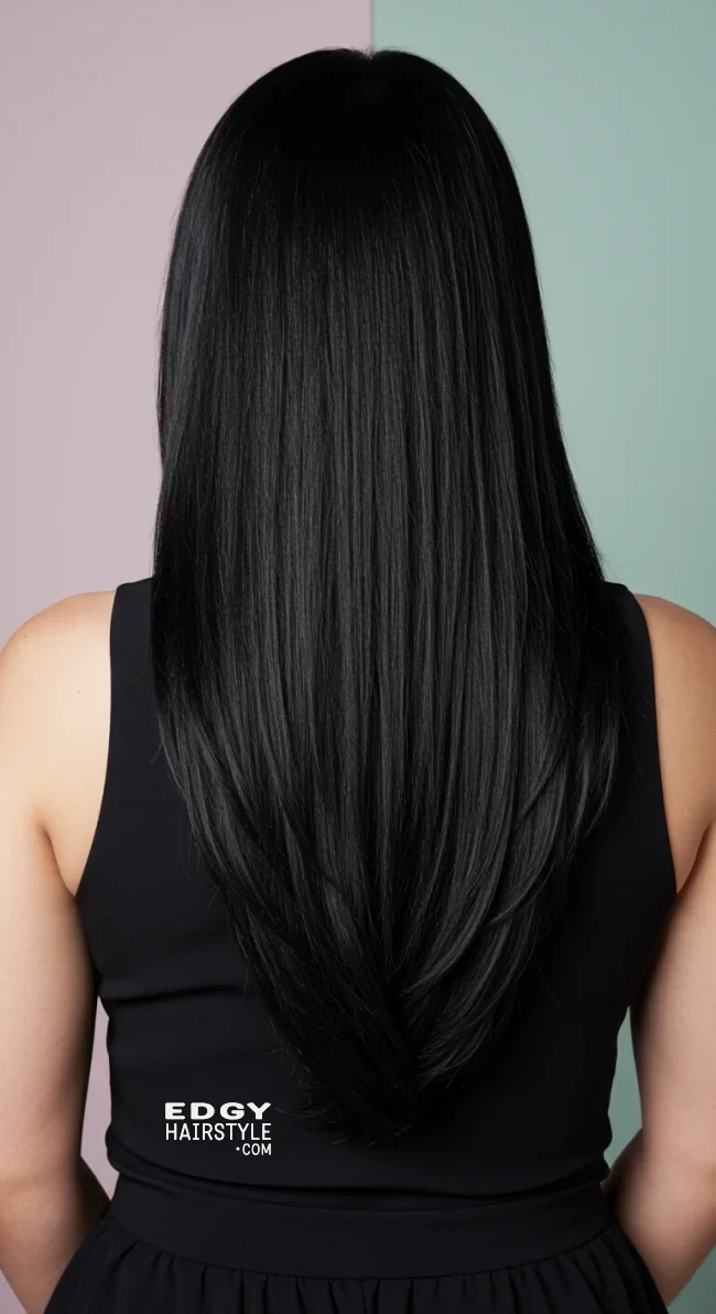 13. Layered V-Cut | Flattering Haircuts For Chubby Faces And Thick Hair