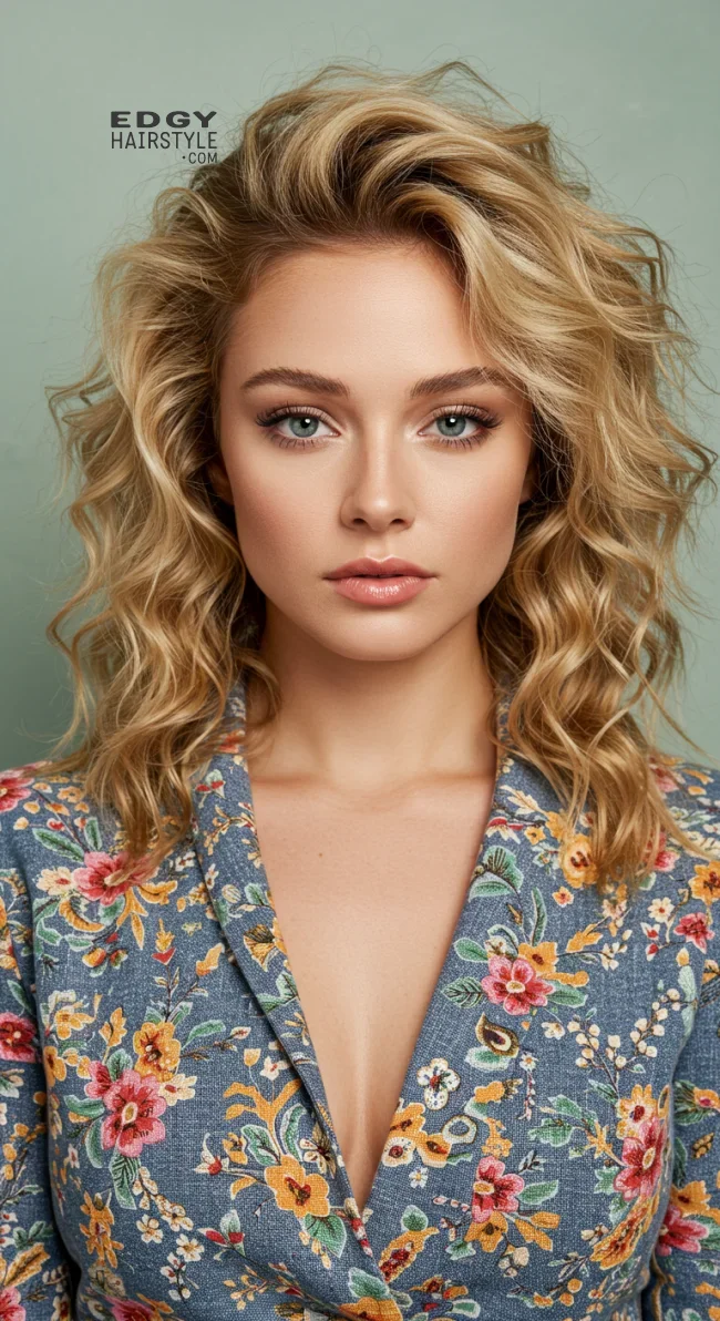 2. Soft Waves with Crimped Sections | 10 Best Crimped Hairstyles Trending In 2025