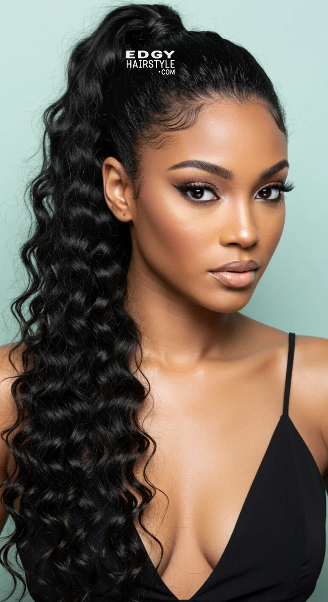 3. Half-Up Crimped Ponytail | 10 Best Crimped Hairstyles Trending In 2025