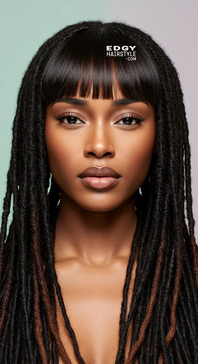 13. Modern Loc Bangs | 15 Gorgeous Ways To Style Your Locs
