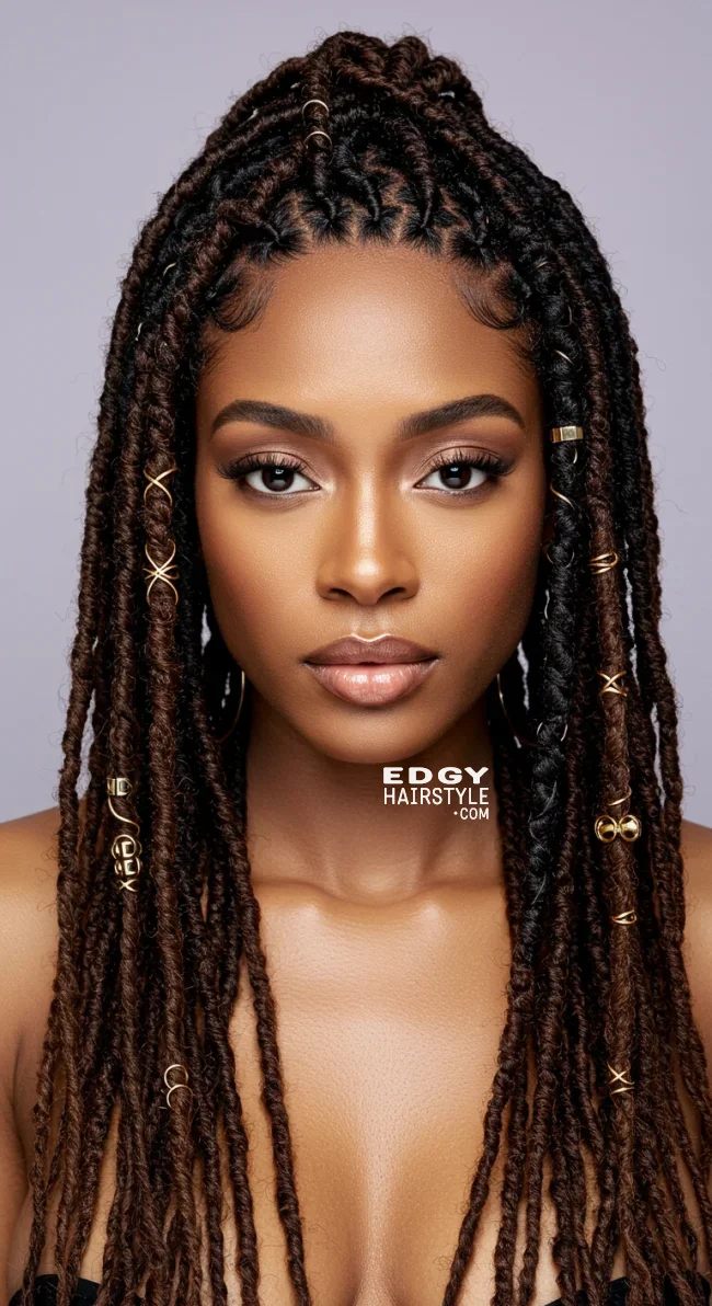 14. Accessorized Braided Locs | 15 Gorgeous Ways To Style Your Locs