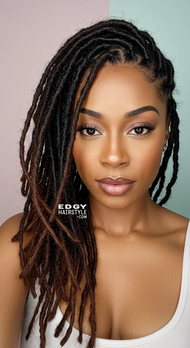 3. Side Swept Locs with Delicate Braids | 15 Gorgeous Ways To Style Your Locs