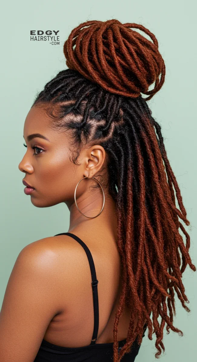 12. Half Bun Locs | 15 Gorgeous Ways To Style Your Locs