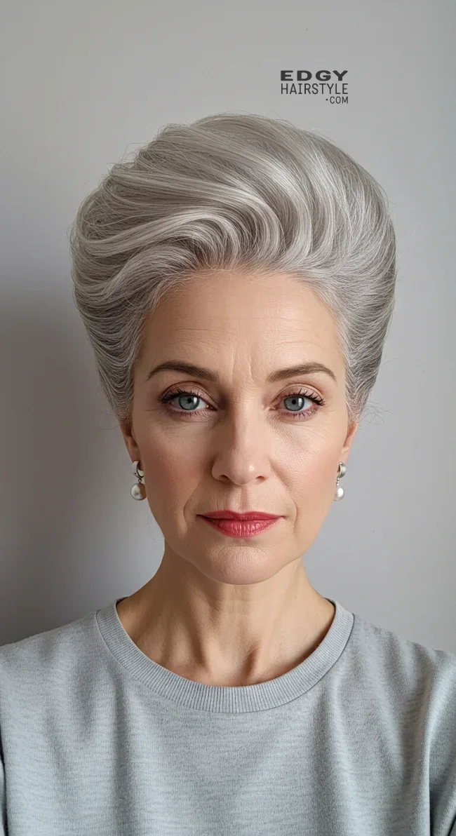 15. Elegant Updo with Volume | What Hairstyles Are Good For Women Over 60 With Thinning Hair?