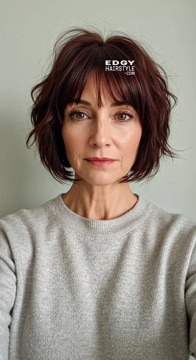 5. Wispy Bangs with a Short Bob | What Hairstyles Are Good For Women Over 60 With Thinning Hair?