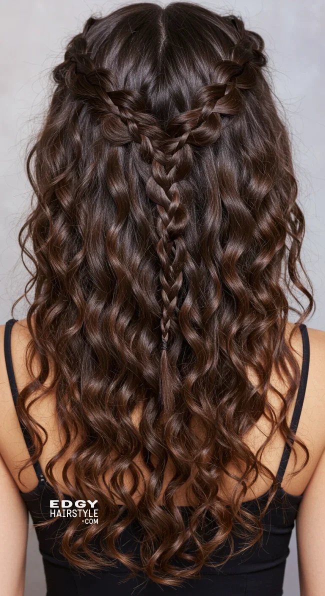 10. Waterfall Braid | 15 Amazing Hairstyles That You Can Do With Your Long Curly Hair