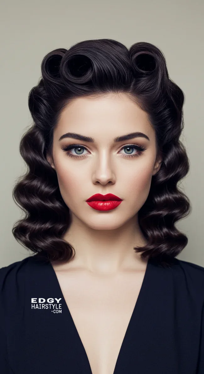 15. Retro-Inspired Curly Updo | 15 Amazing Hairstyles That You Can Do With Your Long Curly Hair