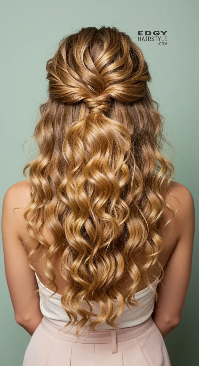 2. Voluminous Half-Up, Half-Down | 15 Amazing Hairstyles That You Can Do With Your Long Curly Hair