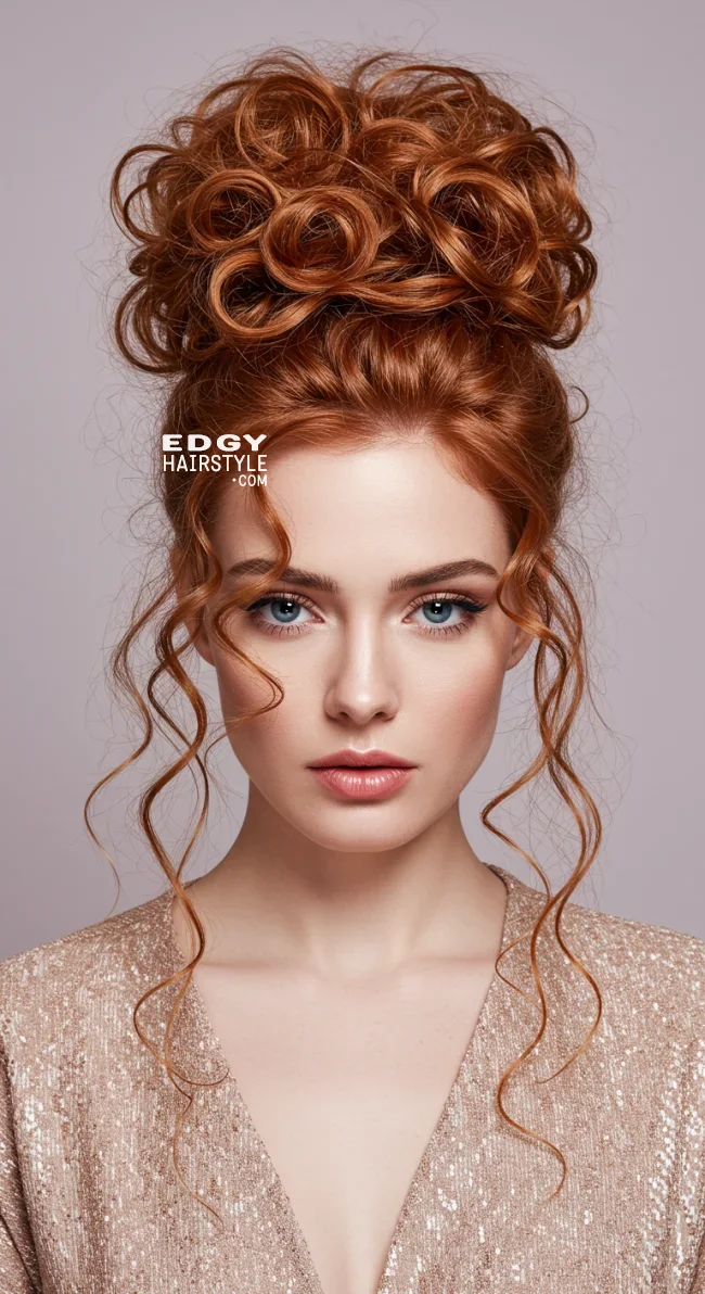 3. Messy Curly Bun | 15 Amazing Hairstyles That You Can Do With Your Long Curly Hair