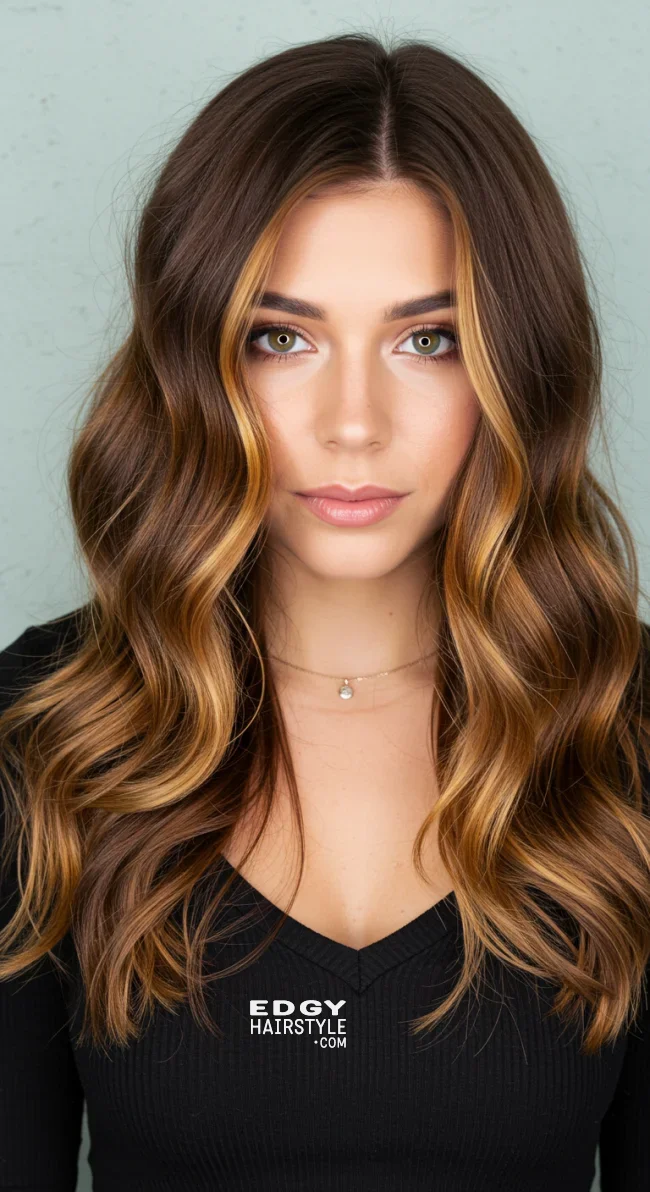 4. Golden Honey Brunette Balayage | 15 Brunette Balayage Ideas To Refresh Your Look
