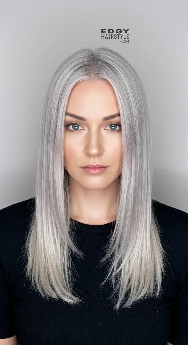 2. Ash Blonde Shadow Roots | Reverse Balayage For Grey Hair: Embracing Natural Beauty