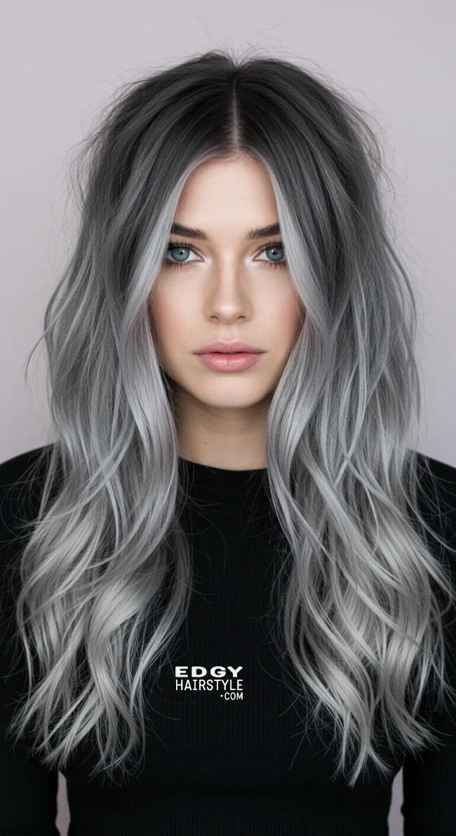 3. Smoky Gray Reverse Balayage | Reverse Balayage For Grey Hair: Embracing Natural Beauty