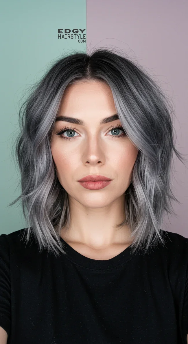 6. Charcoal Gray Balayage | Reverse Balayage For Grey Hair: Embracing Natural Beauty