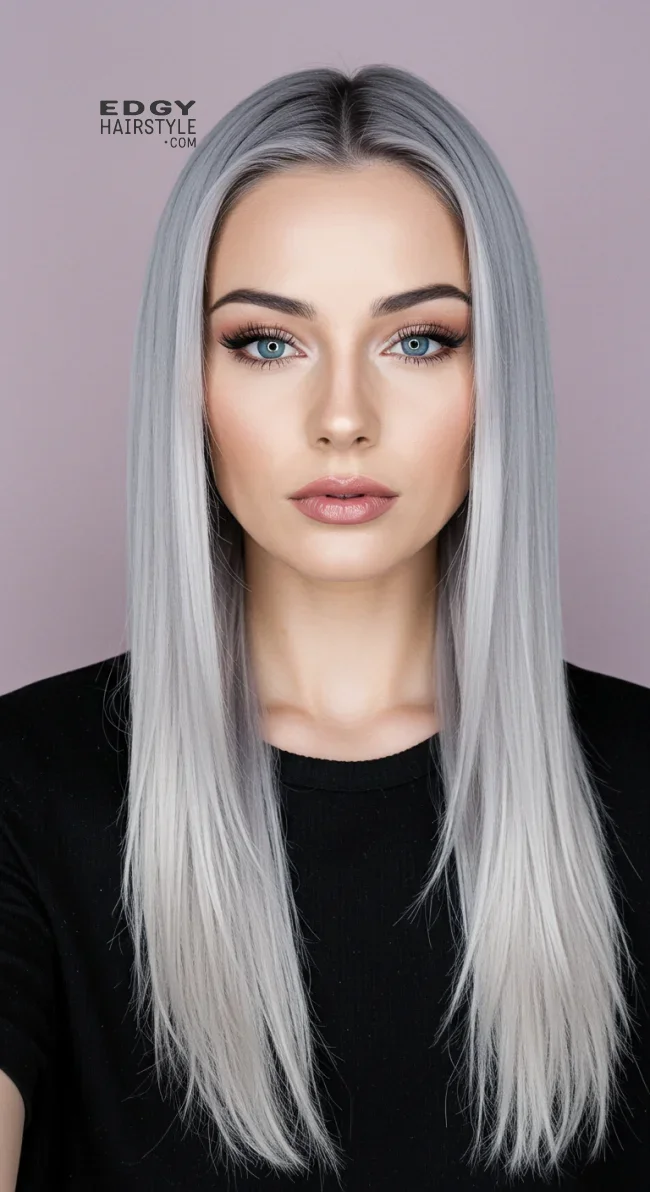 5. Icy Platinum Reverse Balayage | Reverse Balayage For Grey Hair: Embracing Natural Beauty