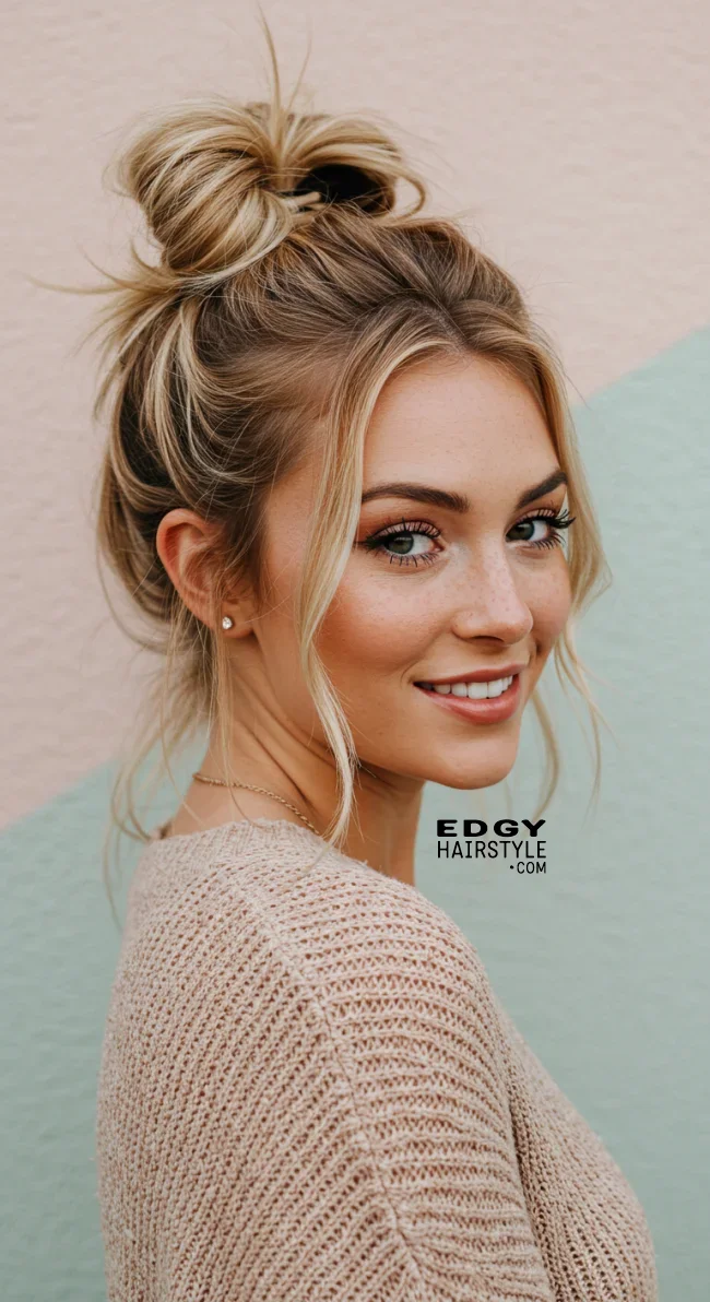 2. Messy Bun | Simple Bun Hairstyles: Effortless Elegance For Every Occasion
