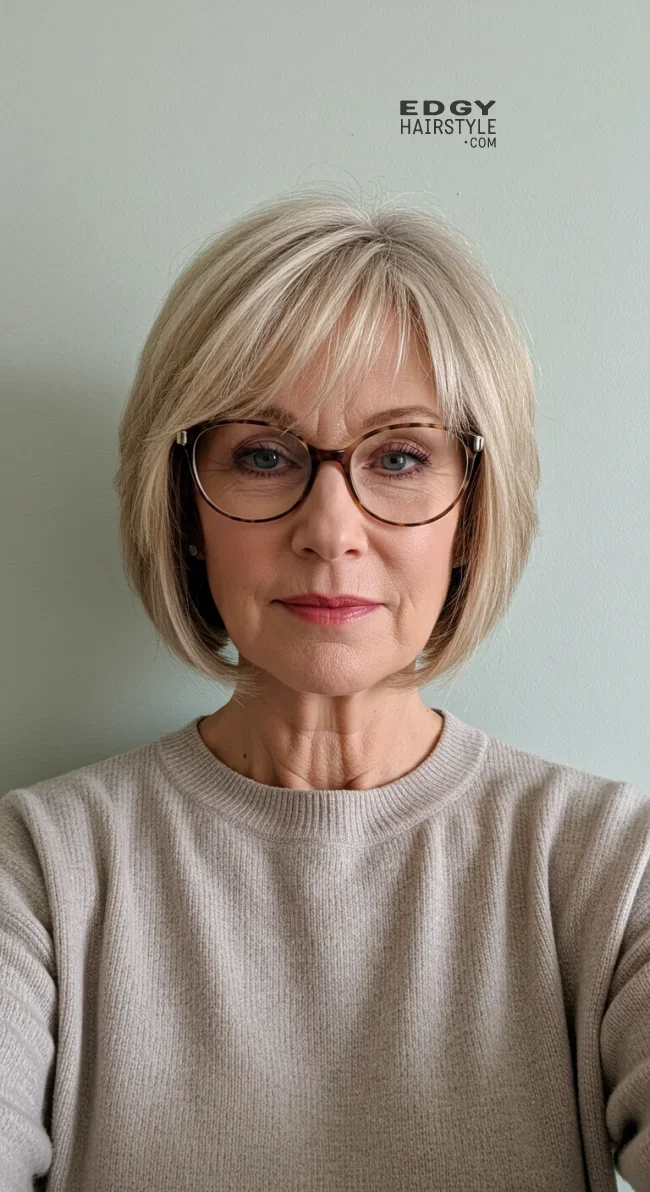 2. Soft Layered Bob | Short Hairstyles For Women Over 60 With Fine Hair And Glasses