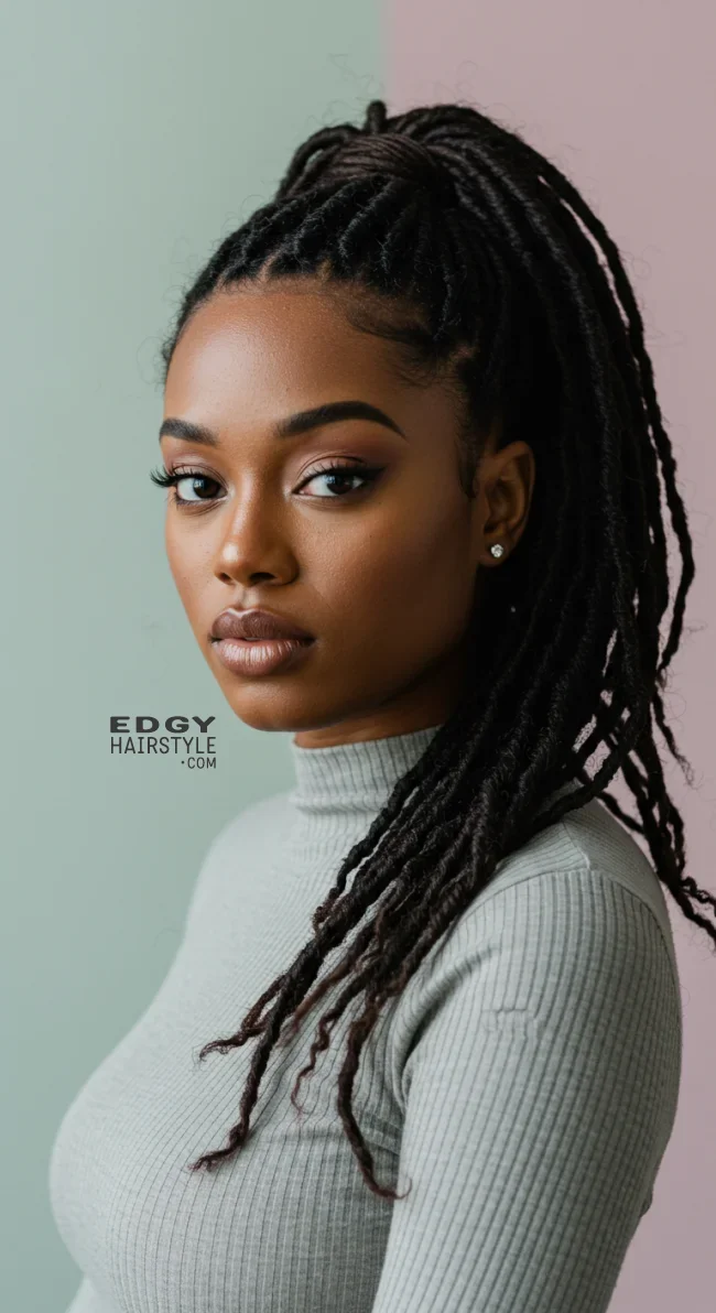 6. Faux Locs Ponytail | 15 Stunning Ponytail Hairstyles For Black Women