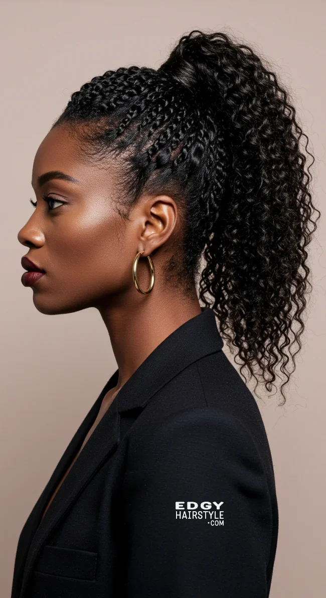 15. Crimped Ponytail | 15 Stunning Ponytail Hairstyles For Black Women