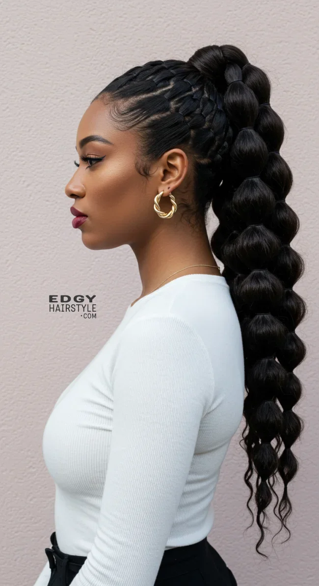 4. Bubble Ponytail | 15 Stunning Ponytail Hairstyles For Black Women