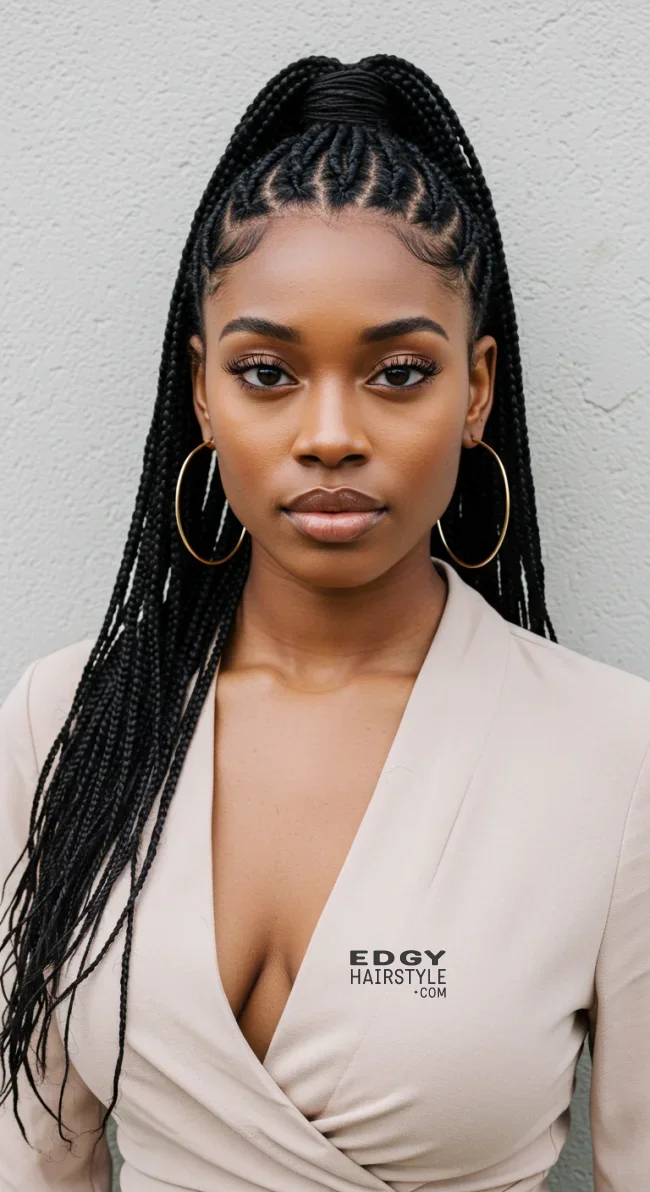 5. Braided Crown Ponytail | 15 Stunning Ponytail Hairstyles For Black Women
