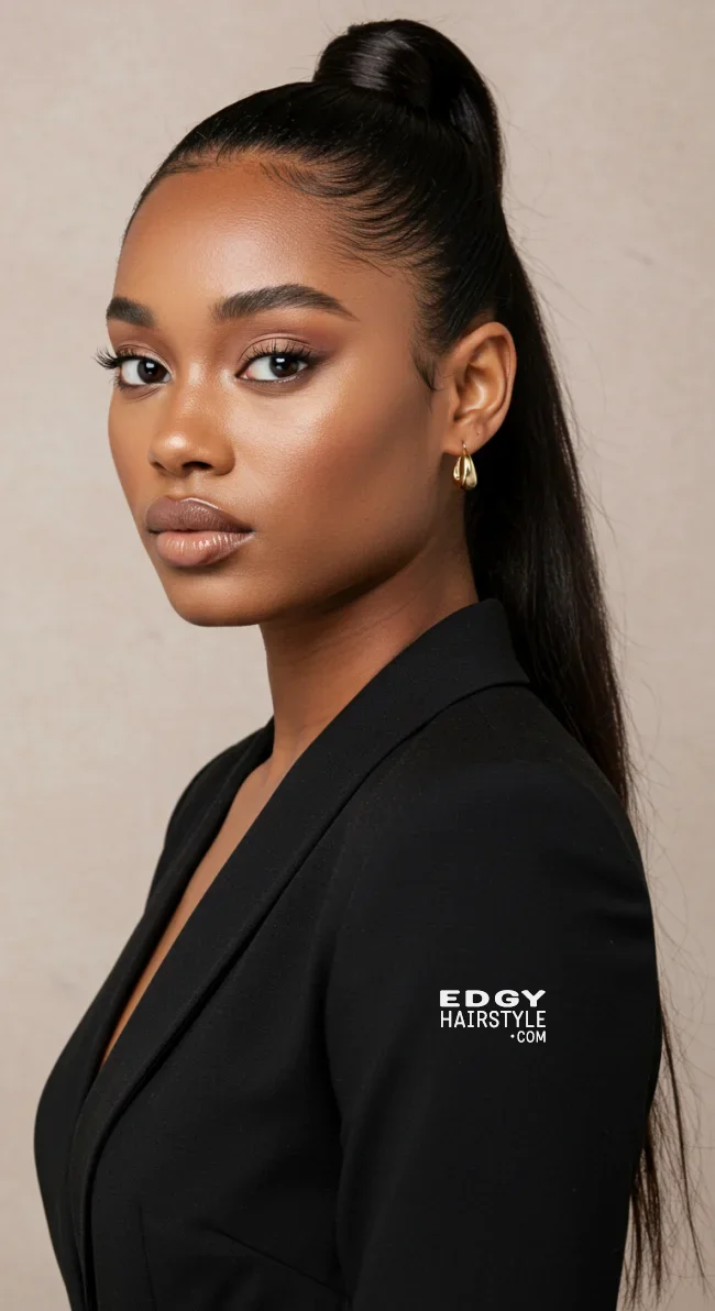 8. Wrapped High Ponytail | 15 Stunning Ponytail Hairstyles For Black Women
