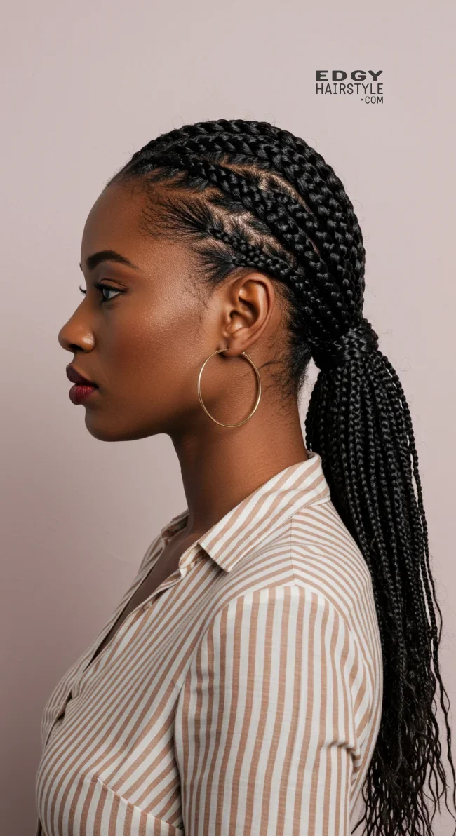 2. Low Braided Ponytail | 15 Stunning Ponytail Hairstyles For Black Women