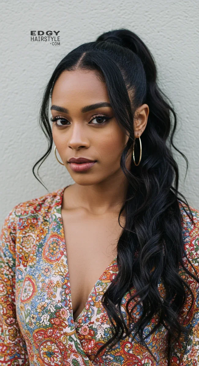 7. Side-Swept Ponytail | 15 Stunning Ponytail Hairstyles For Black Women