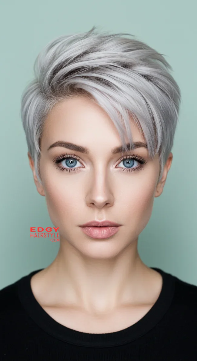 4. Platinum Blonde Pixie Cut | Perfect Hair Colors For Blue Or Green Eyes